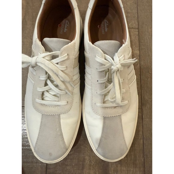 Amazon.com | Clarks Men Clarks Unstructured Leather Sneakers Athletic Comfort Shoes White Size 10 Oxford